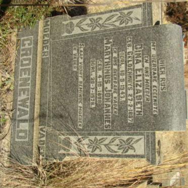 GROENEWALD Marthinus Johannes 1888-1978 &amp; Dina Elizabeth GELDENHUYS 1887-1943