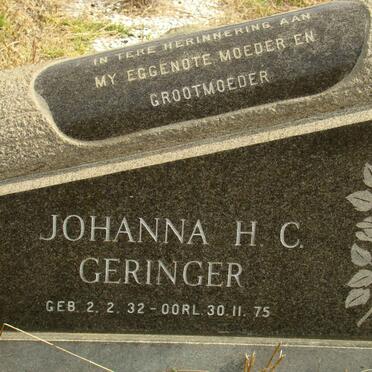 GERINGER Johanna H.C. 1932-1975