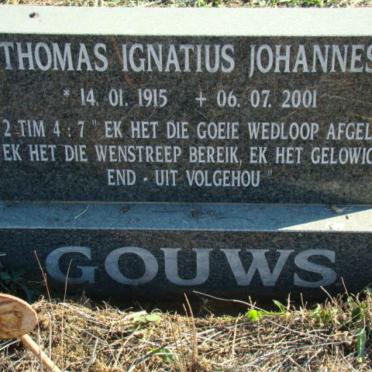 GOUWS Thomas Ignatius Johannes 1915-2001