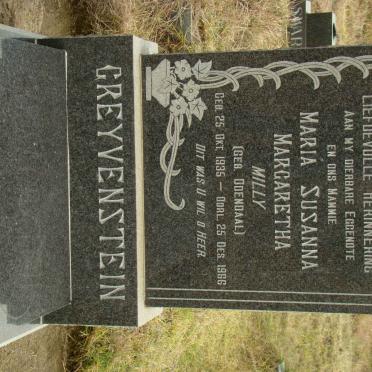 GREYVENSTEIN Maria Susanna Margaretha nee ODENDAAL 1935-1966
