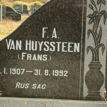 HUYSSTEEN F.A., van 1907-1992