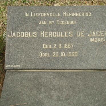 JAGER Jacobus Hercules, de 1887-1969