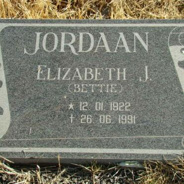 JORDAAN Elizabeth J. 1922-1991