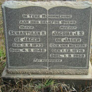 JAGER Sebastiaan H., de 1873-1948 &amp; Jacoba J.S. VAN NIEKERK 1875-1968