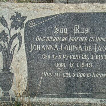 JAGER Johanna Louisa, de nee V.D. VYVER 1853-1949