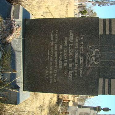 JAGER Jacoba Elizabeth, de nee DE NECKER 1864-1938