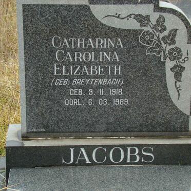 JACOBS Catharina Carolina Elizabeth nee BREYTENBACH 1918-1989