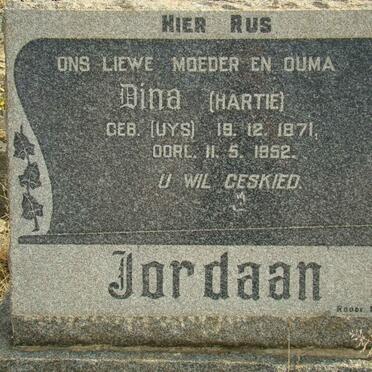 JORDAAN Dina nee UYS 1871-1952