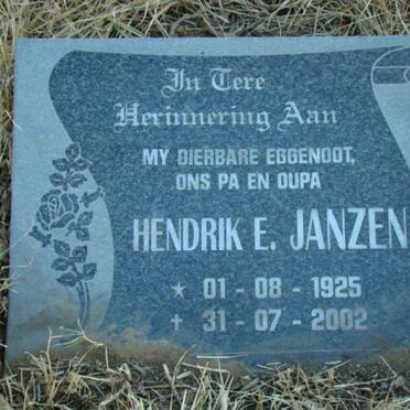 JANZEN Hendrik E. 1925-2002