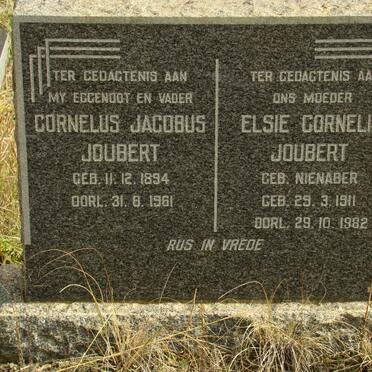 JOUBERT Cornelus Jacobus 1894-1961 &amp; Elsie Cornelia NIENABER 1911-1982