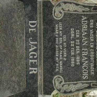 JAGER Adriaan Francois, de 1885-1960