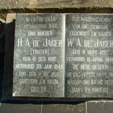 JAGER W.A., de 1892-1940 &amp; H.A. TRUTER 1890-1945