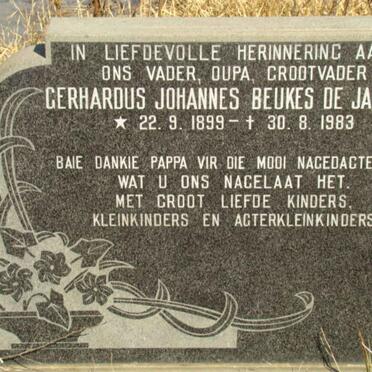 JAGER Gerhardus Johannes Beukes, de 1899-1983