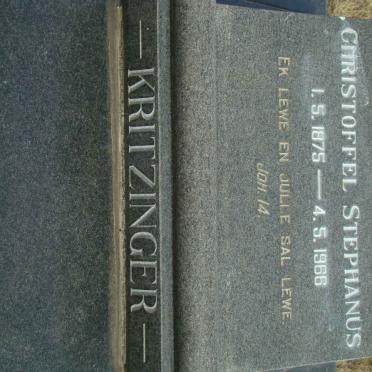 KRITZINGER Stoffel Stephanus 1875-1966