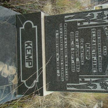 KEMP Elizabeth Jane nee MATHEE 1892-1961