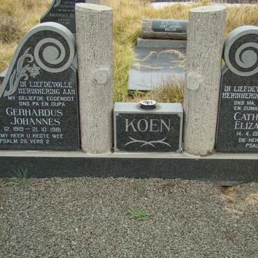 KOEN Gerhardus Johannes 1919-1981 &amp; Catharina Elizabeth 1925-2007