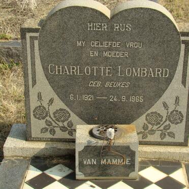 LOMBARD Charlotte nee BEUKES 1921-1965