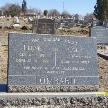 LOMBARD Hennie 1891-1956 &amp; Collie 1896-1957