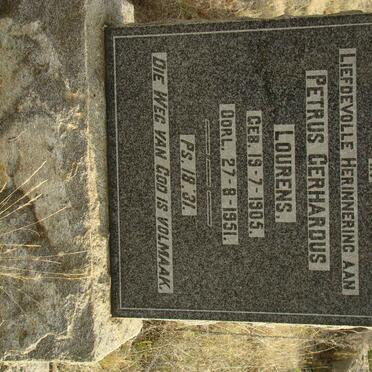 LOURENS Petrus Gerhardus 1905-1951