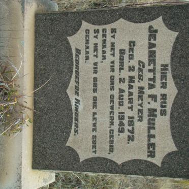 MULLER Jeanetta F. nee MEYER 1872-1949