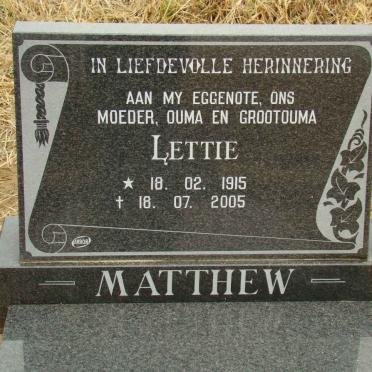 MATTHEW Lettie 1915-2005