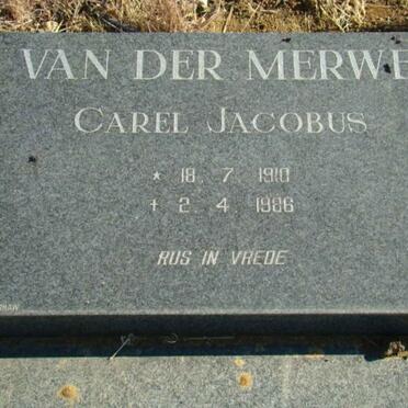 MERWE Carel Jacobus,v.d 1910-1986