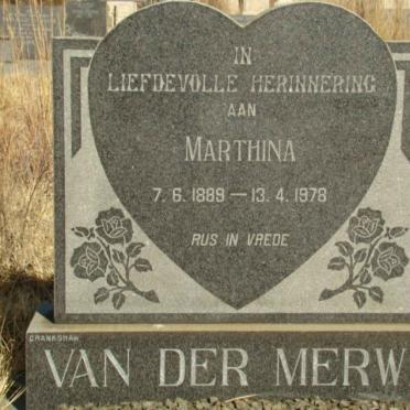 MERWE Marthina, van der 1889-1978