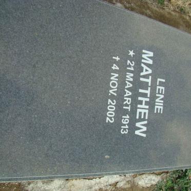 MATTHEW Lenie 1913-2002