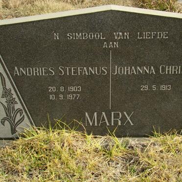 MARX Andries Stefanus 1903-1977 &amp; Johanna Christina 1913-