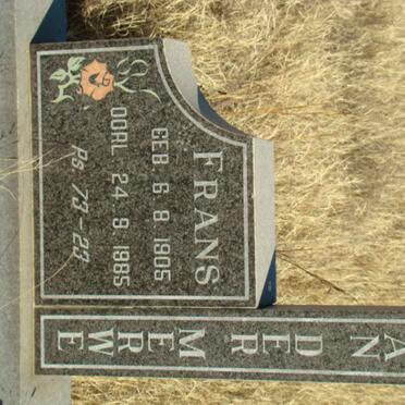 MERWE Frans, van der 1905-1985