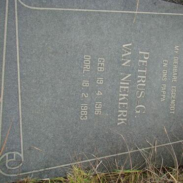 NIEKERK Petrus G., van 1916-1983