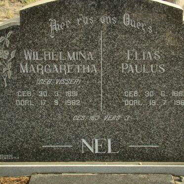 NEL Elias Paulus 1883-1961 &amp; Wilhelmina Margaretha VISSER 1891-1982