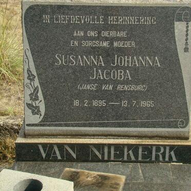 NIEKERK Susanna Johanna, van nee JANSE VAN RENSBURG 1895-1965