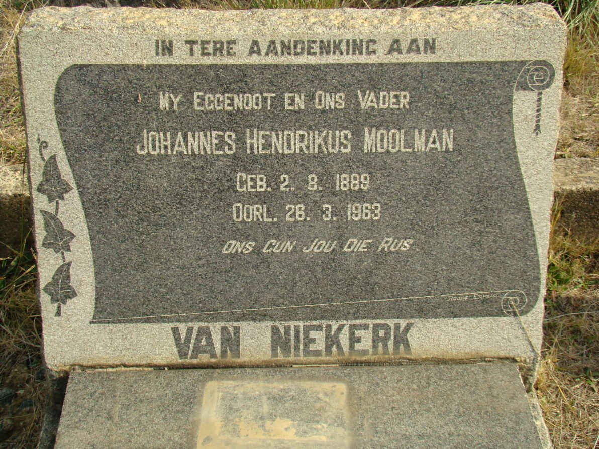 NIEKERK Johannes Hendrikus Moolman, van 1889-1963