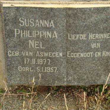 NEL Susanna Philippina nee VAN ASWEGEN 1877-1957