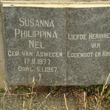 NEL Susanna Philippina nee VAN ASWEGEN 1877-1957