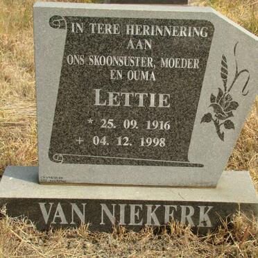 NIEKERK Lettie, van 1916-1998