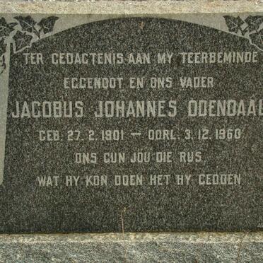 ODENDAAL Jacobus Johannes 1901-1960