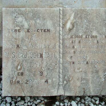 ODENDAAL M.S.O.J. 1931-1948