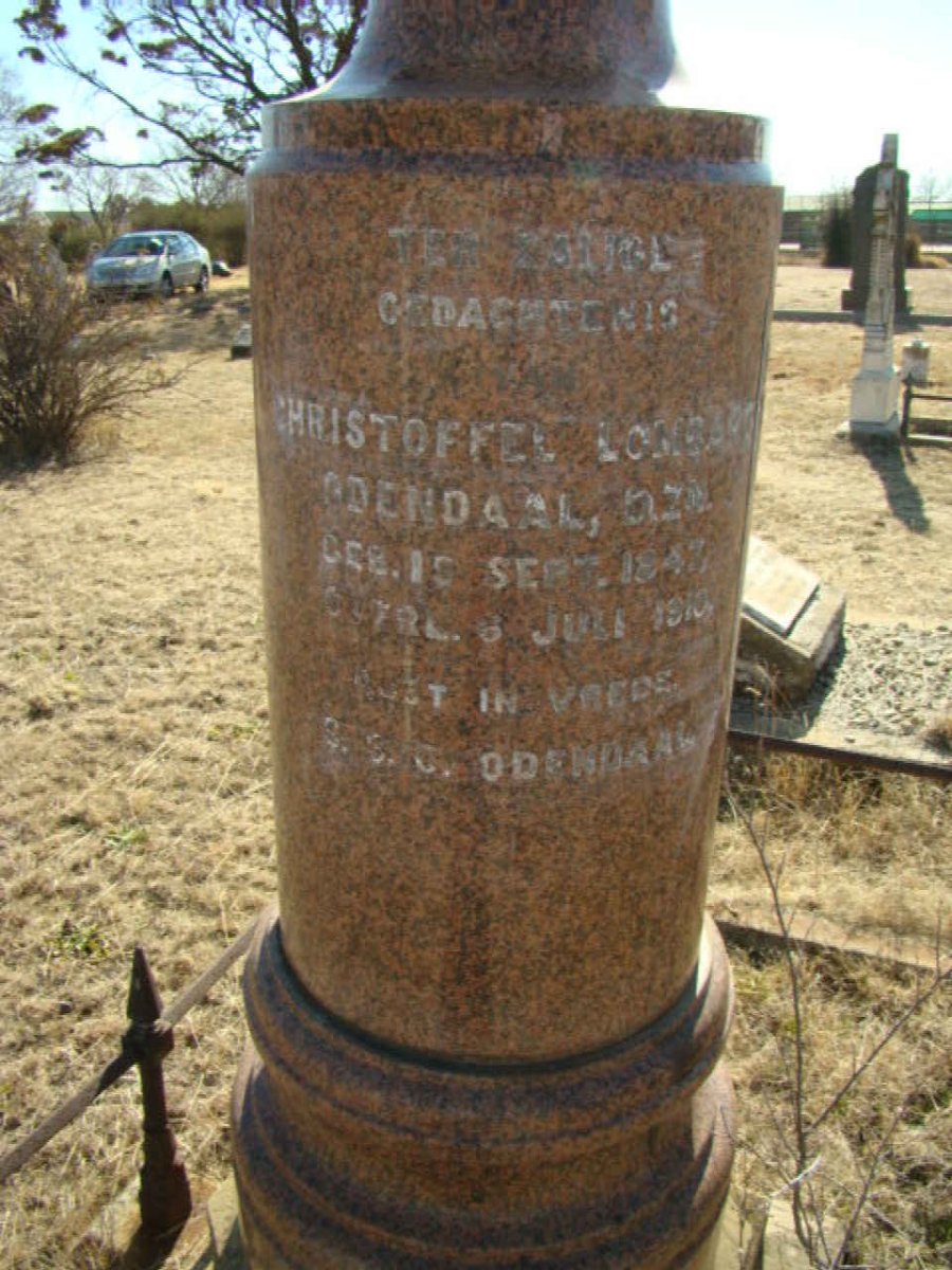 ODENDAAL Christoffel Lombard 1843-1910