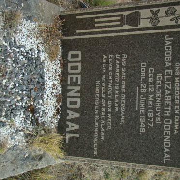 ODENDAAL Jacoba Elizabeth nee GELDENHUYS 1877-1949