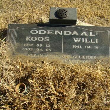 ODENDAAL Koos 1937-2003 &amp; Willi 1941-