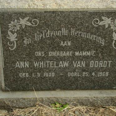 OORDT Ann Whitelaw, van 1900-1968