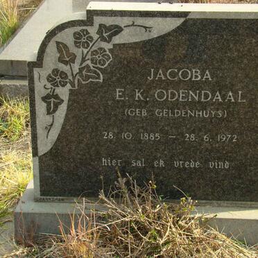 ODENDAAL Jacoba E.K. nee GELDENHUYS 1885-1972