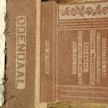 ODENDAAL Susanna Margaritha nee DE JAGER 1876-1938