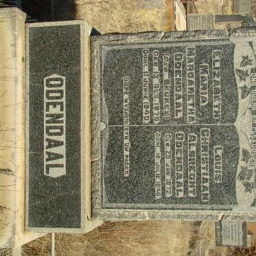 ODENDAAL Louis Christiaan Albrecht 1872-1940 &amp; Elizabeth Maria Margaretha BEUKES 1875-1940