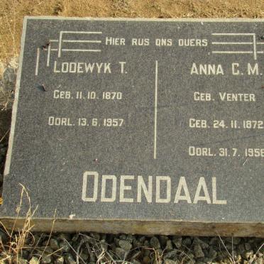 ODENDAAL Lodewyk T. 1870-1957 &amp; Anna C.M. VENTER 1872-1956