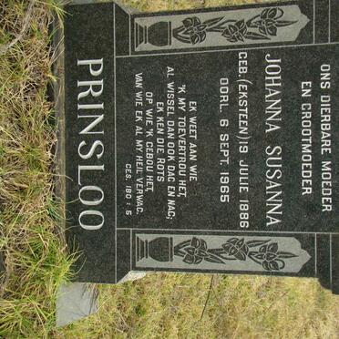 PRINSLOO Johanna Susanna nee EKSTEEN 1886-1965