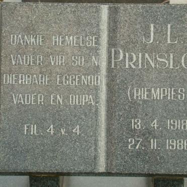 PRINSLOO J.L. 1918-1986