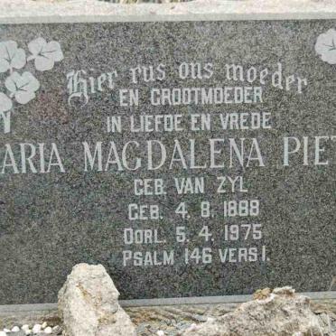 PIETERS Maria Magdalena nee VAN ZYL 1888-1975